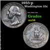 Image 1 : 1955-p Washington Quarter 25c Grades Choice AU/BU Slider