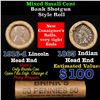 Image 1 : Mixed small cents 1c orig shotgun roll, 1916-d Wheat Cent, 1863 Indian Cent other end, Brinks Wrappe