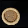 Image 2 : Mixed small cents 1c orig shotgun roll, 1917-d Wheat Cent, 1863 Indian Cent other end, Brinks Wrappe