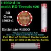 Image 1 : Shotgun Lincoln 1c roll, 1962-d 50 pcs Bank Wrapper.