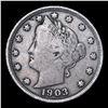 Image 2 : 1903 Liberty Nickel 5c Grades f, fine