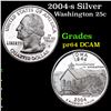 Image 1 : Proof 2004-s Silver Washington Quarter 25c Grades Choice Proof Deep Cameo