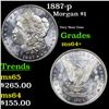 Image 1 : 1887-p Morgan Dollar $1 Grades Choice+ Unc