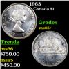 Image 1 : 1963 Canada Dollar $1 Grades GEM+ Unc