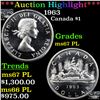 Image 1 : 1963 Canada Dollar $1 Graded ms67 PL BY SEGS