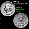 Image 1 : 1942-p Washington Quarter 25c Grades Choice AU/BU Slider