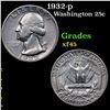 Image 1 : 1932-p Washington Quarter 25c Grades xf+