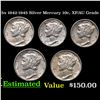 Image 1 : 5x 1941-1945 Silver Mercury 10c, XF/BU Grade Mercury Dime 10c