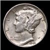 Image 8 : 5x 1941-1945 Silver Mercury 10c, XF/BU Grade Mercury Dime 10c