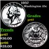 Image 1 : Proof 1957 Washington Quarter 25c Grades GEM++ Proof