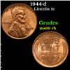 Image 1 : 1944-d Lincoln Cent 1c Grades GEM+ Unc RB