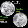 Image 1 : 1923-p Peace Dollar $1 Grades Choice Unc