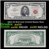 Image 1 : 1963 $5 Red seal United States Note Grades Select AU