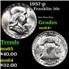 Image 1 : 1957-p Franklin Half Dollar 50c Grades Choice+ Unc