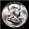 Image 2 : 1957-p Franklin Half Dollar 50c Grades Choice+ Unc