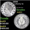Image 1 : 1898 Liberty Nickel 5c Grades Choice+ Unc