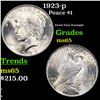 Image 1 : 1923-p Peace Dollar $1 Grades GEM Unc