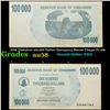 Image 1 : 2006 Zimbabwe 100,000 Dollars Emergency Bearer Cheque P# 48b Grades Choice AU/BU Slider