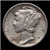 Image 2 : 5x 1942-1945 Silver Mercury 10c, XF/BU Grade Mercury Dime 10c