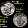 Image 1 : 1943-p Mercury Dime 10c Grades Choice+ Unc