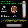 Image 1 : Shotgun Lincoln 1c roll, 1963-d 50 pcs Bank Wrapper.