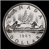 Image 3 : 1965 Small Beads, Pointed 5 Canada Dollar $1 Grades GEM Unc PL