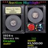 Image 1 : ***Auction Highlight*** 1924-s Mercury Dime 10c Graded GEM+ Unc By USCG (fc)