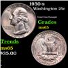 Image 1 : 1950-s Washington Quarter 25c Grades GEM Unc