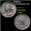 Image 1 : 1940-p Washington Quarter 25c Grades Choice AU/BU Slider