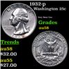 Image 1 : 1932-p Washington Quarter 25c Grades Choice AU/BU Slider