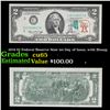 Image 1 : 1976 $2 Federal Reserve Note 1st Day of Issue, with Stamp Grades Gem CU