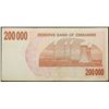 Image 2 : 2007 Zimbabwe 200,000 Dollars Emergency Bearer Cheque P# 49 Grades Choice AU/BU Slider
