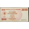 Image 3 : 2007 Zimbabwe 200,000 Dollars Emergency Bearer Cheque P# 49 Grades Choice AU/BU Slider