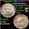 Image 1 : ***Auction Highlight*** 1935 Hudson Old Commem Half Dollar 50c Grades GEM Unc By USCG (fc)