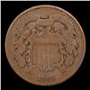 Image 2 : 1865 Plain 5 Two Cent Piece 2c Grades f+