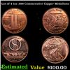 Image 1 : Lot of 4 1oz .999 Commerative Copper Medalions