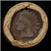 Image 3 : Mixed small cents 1c orig shotgun roll, 1919-d Wheat Cent, 1898 Indian Cent other end, Brinks Wrappe