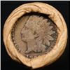 Image 2 : Mixed small cents 1c orig shotgun roll, 1917-s Wheat Cent, 1863 Indian Cent other end, Brinks Wrappe