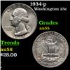 Image 1 : 1934-p Washington Quarter 25c Grades Choice AU
