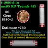Image 1 : Shotgun Lincoln 1c roll, 1980-d 50 pcs Bank Wrapper.