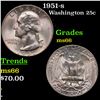 Image 1 : 1951-s Washington Quarter 25c Grades GEM+ Unc