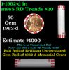 Image 1 : Shotgun Lincoln 1c roll, 1962-d 50 pcs Bank Wrapper.