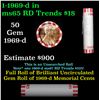 Image 1 : Shotgun Lincoln 1c roll, 1969-d 50 pcs Bank Wrapper.