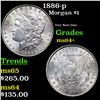 Image 1 : 1886-p Morgan Dollar $1 Grades Choice+ Unc