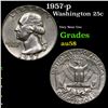 Image 1 : 1957-p Washington Quarter 25c Grades Choice AU/BU Slider