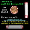 Image 1 : Shotgun Lincoln 1c roll, 1962-d 50 pcs Bank Wrapper.