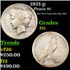 Image 1 : 1921-p Peace Dollar $1 Grades f+