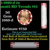 Image 1 : Shotgun Lincoln 1c roll, 1980-d 50 pcs Bank Wrapper.