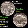 Image 1 : 1935-d Buffalo Nickel 5c Grades Choice+ Unc