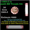 Image 1 : Shotgun Lincoln 1c roll, 1969-d 50 pcs Bank Wrapper.